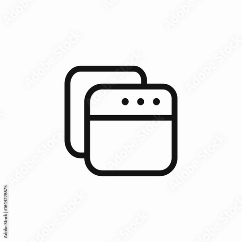rearranged overlapping windows icon sign vector