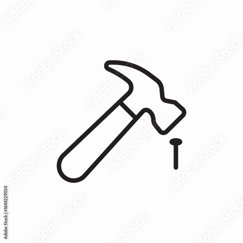 icon vector  hammer nail