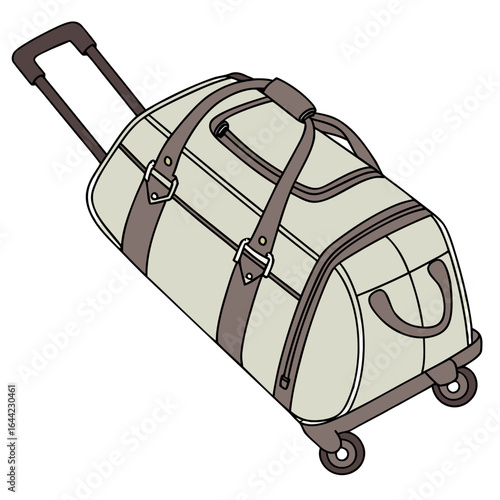 Illustration of a rolling duffel bag isolated on white background