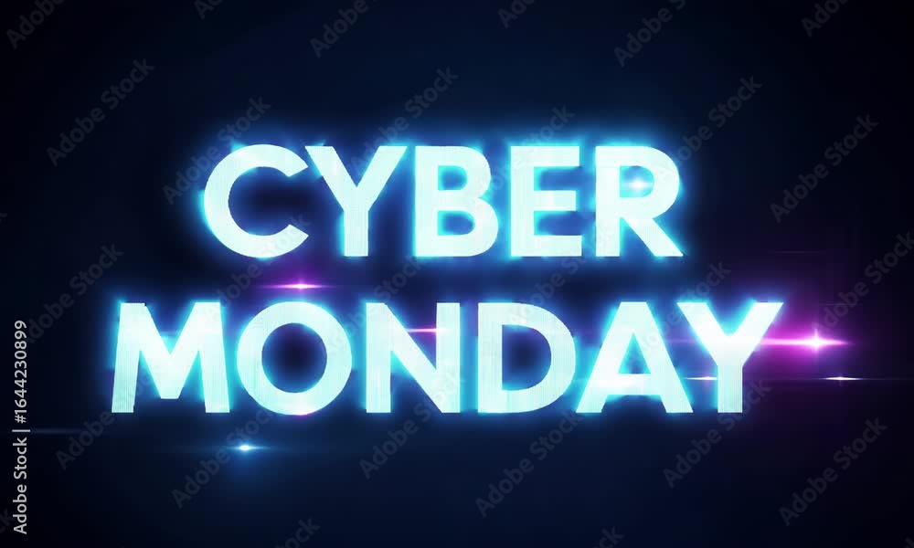 Cyber Monday Text Animation with Glitch Effect Cyber Monday Text Animation with Glitch Effect