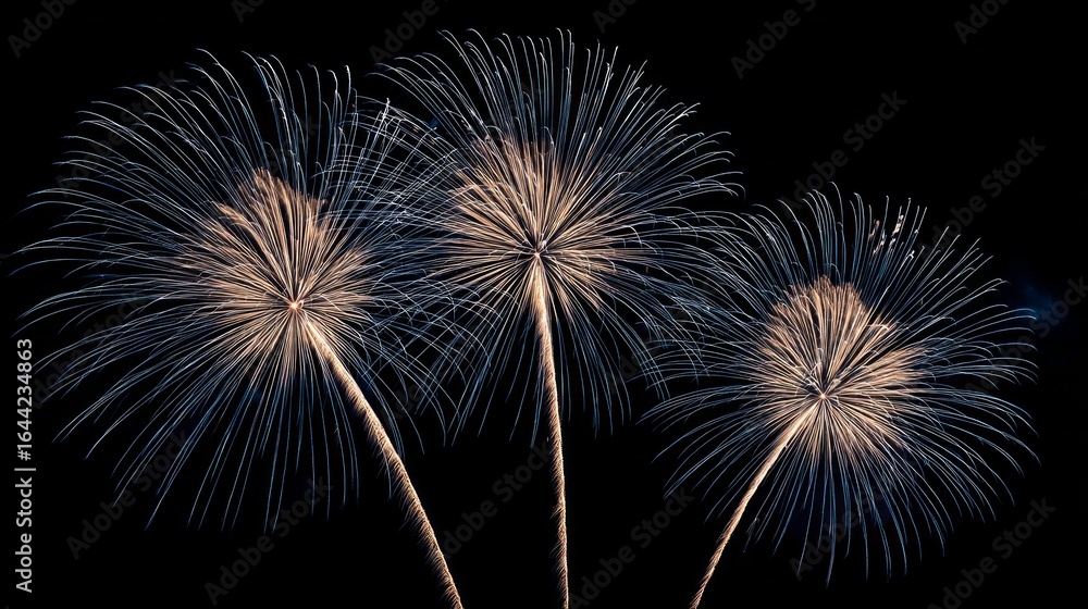 Obraz premium Colorful fireworks bursting in night sky during celebration