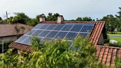 Wallpaper Mural Solar panels on residential home roof Torontodigital.ca