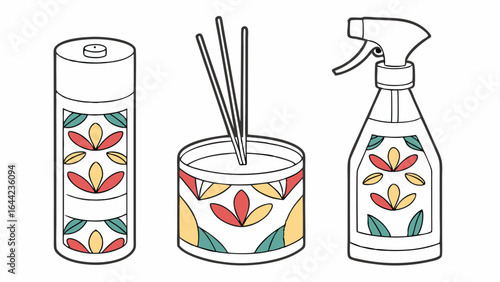 Decorative Natural Home Fragrance and Cleaning Vector Illustration