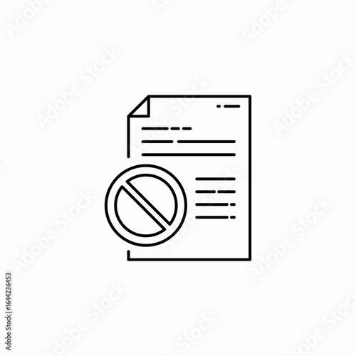 banned contract document  icon sign vector