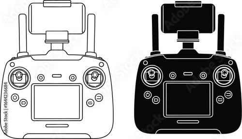 Drone controller illustration vector remote control device