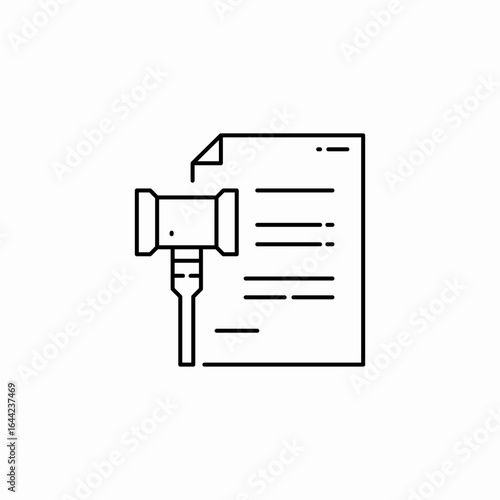 gavel legal document icon sign vector