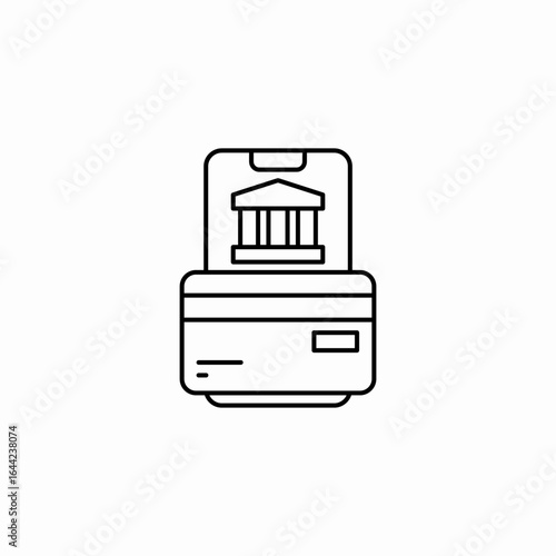 mobile banking card  icon sign vector