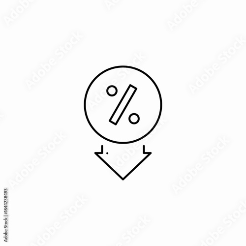 percentage decrease icon icon sign vector
