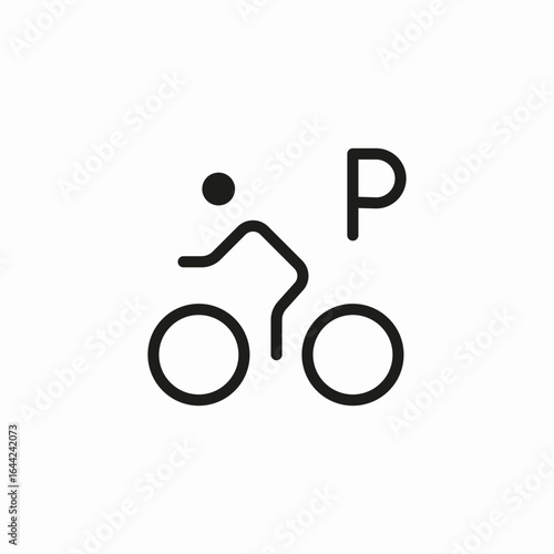 bicycle parking sign icon sign vector