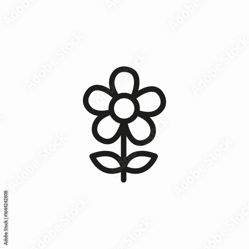 daisy on stem icon sign vector