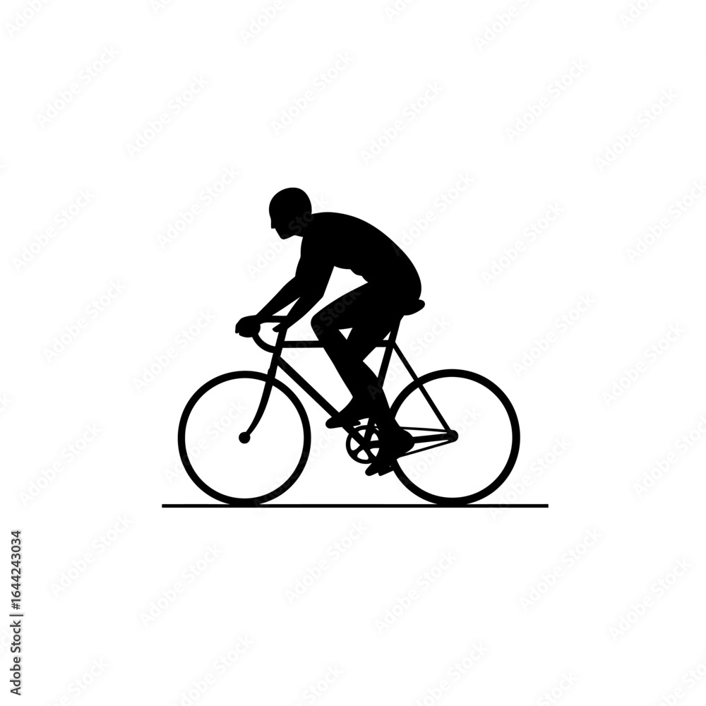 Fototapeta premium Bicycle rider cyclist silhouette vector icon
