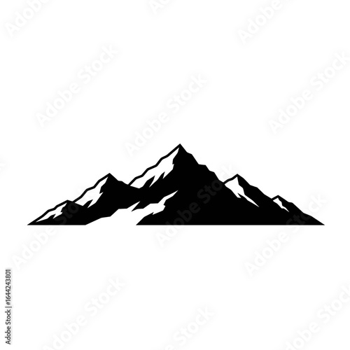 rocky mountains vector illustration, alps mountain silhouette inspirational for label and badge logo