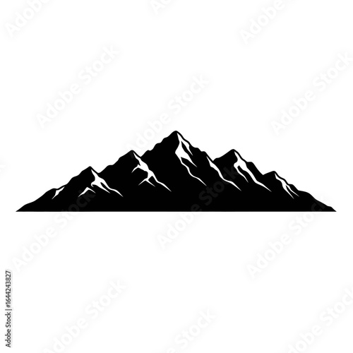 rocky mountains vector illustration, alps mountain silhouette inspirational for label and badge logo