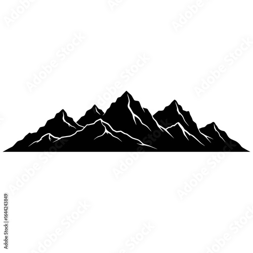 rocky mountains vector illustration, alps mountain silhouette inspirational for label and badge logo