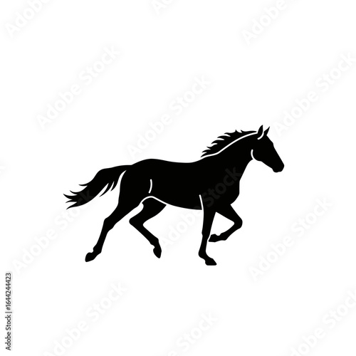 shilhouette horse vector ilustration black and white colour design  clean flat vector white background 