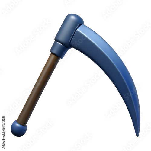 a large black scythe with a curved