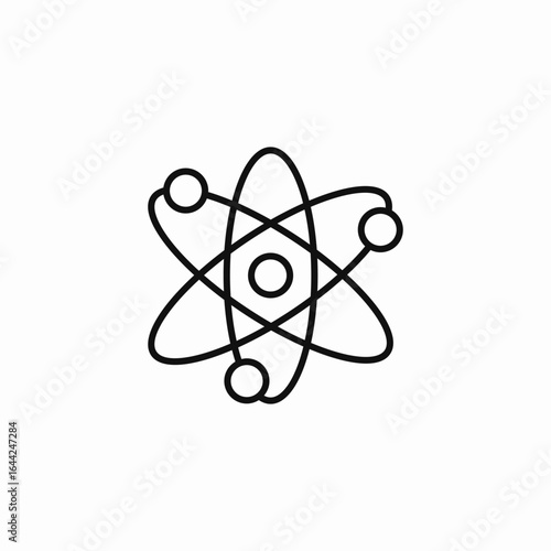 atomic structure model icon sign vector