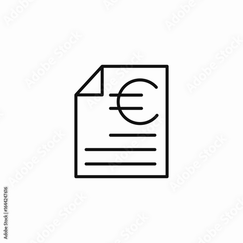 euro currency document icon sign vector