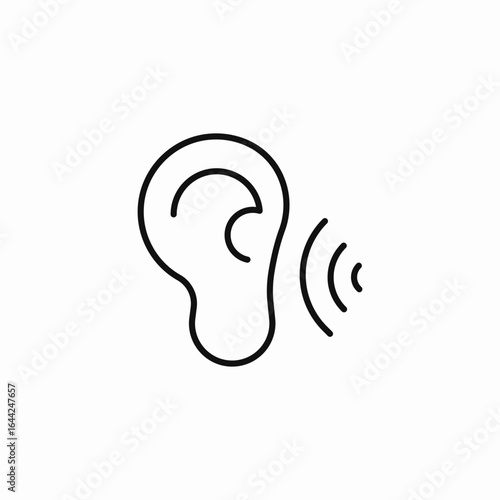 ear hearing listen icon sign vector