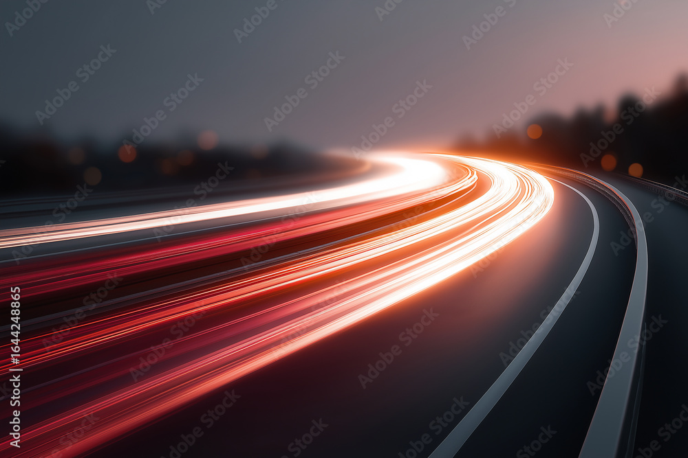 Fototapeta premium Light Trails from Moving Cars