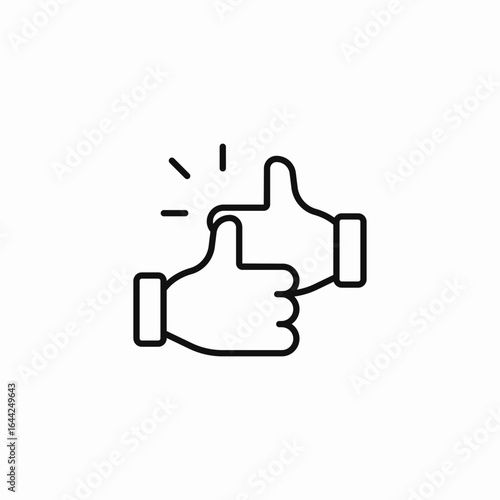 two thumbs up icon sign vector