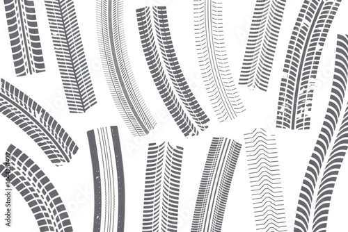 Wallpaper Mural Collection of detailed tire tread patterns isolated on transparent background Torontodigital.ca