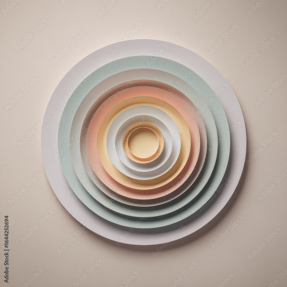 Obraz premium Abstract Papercraft Concentric Rings for Growth Data