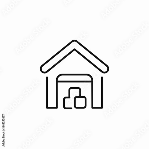 garage with boxes icon sign vector