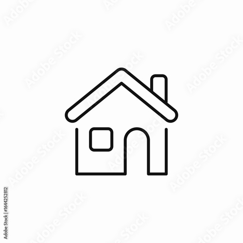 house chimney window icon sign vector