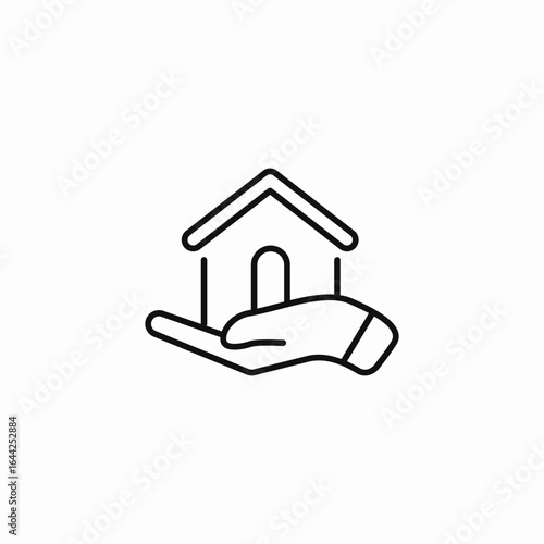 house in hand icon sign vector