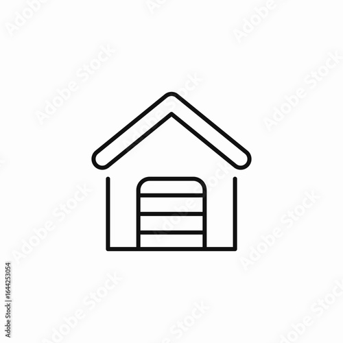house with garage icon sign vector