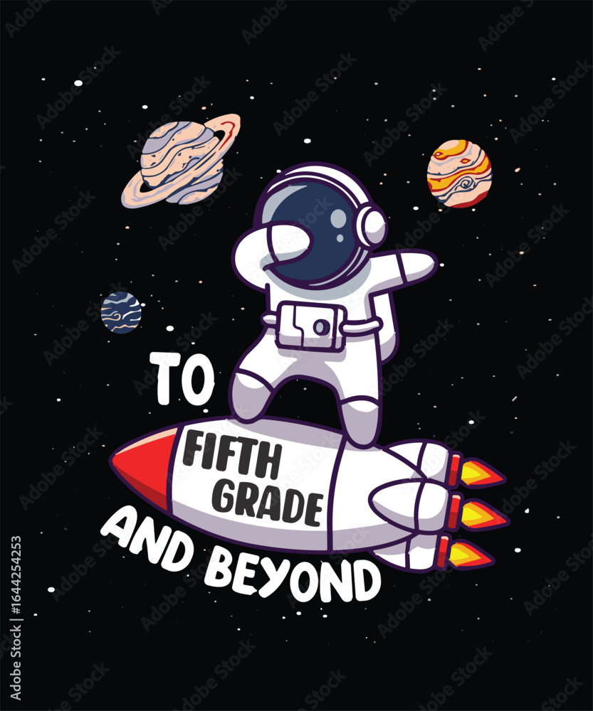 Fototapeta premium Grab this Design as an awesome outfit for your men women, family members, friends, coworkers on 5th grade first day of school, back to school