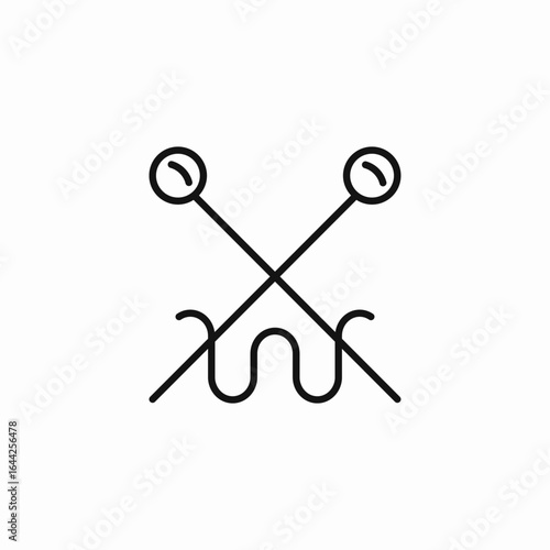 crossed knitting needles icon sign vector