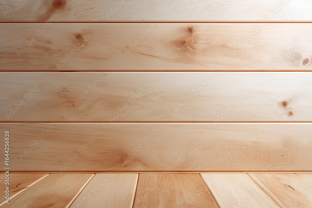 Fototapeta premium Semi-Gloss Birch Wood Paneling