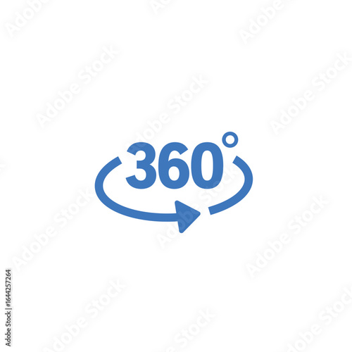 360 Degree View Icon Symbolizing Immersive Experience and Panoramic Perspective in Modern Design blue vector illustration for virtual reality and augmented reality applications