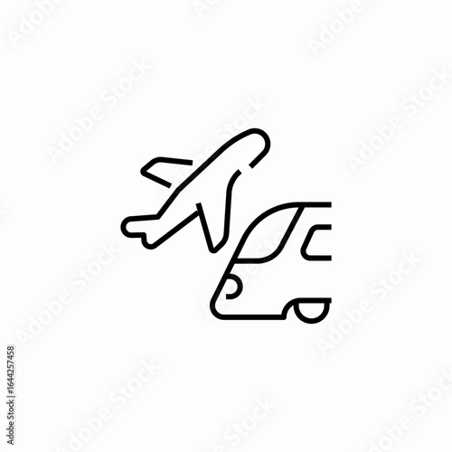 plane car travel icon sign vector