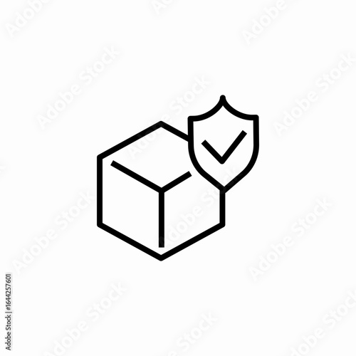 secured package shipping box icon sign vector