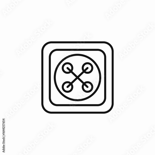 sewing button square icon sign vector