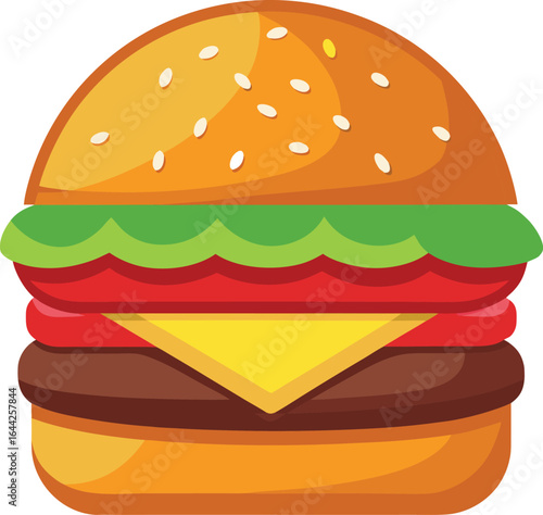 Burger illustration vector style with white background
