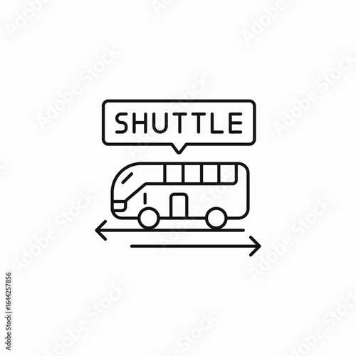 shuttle bus service icon sign vector