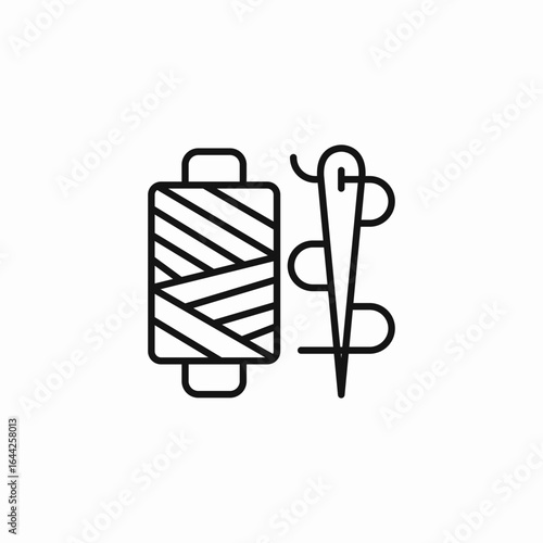 spool and needle icon sign vector