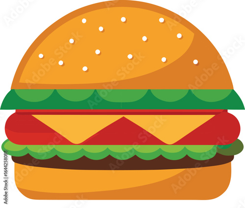 Burger illustration vector style with white background
