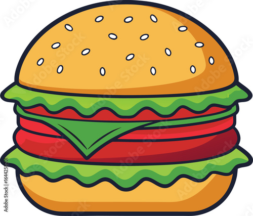 Burger illustration vector style with white background
