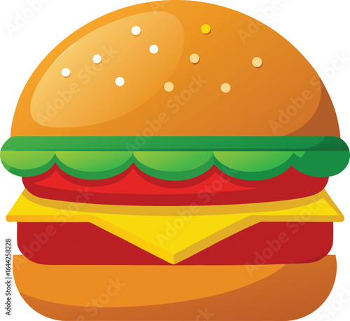 Burger illustration vector style with white background
