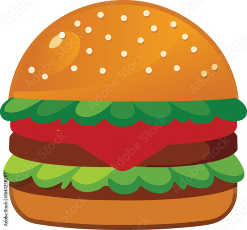 Burger illustration vector style with white background
