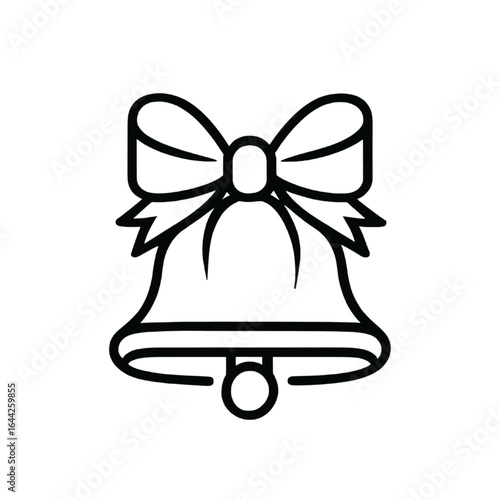 Christmas Bell Icon Vector – Holiday and Celebration Symbol