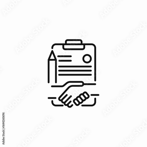 contract handshake agreement icon sign vector