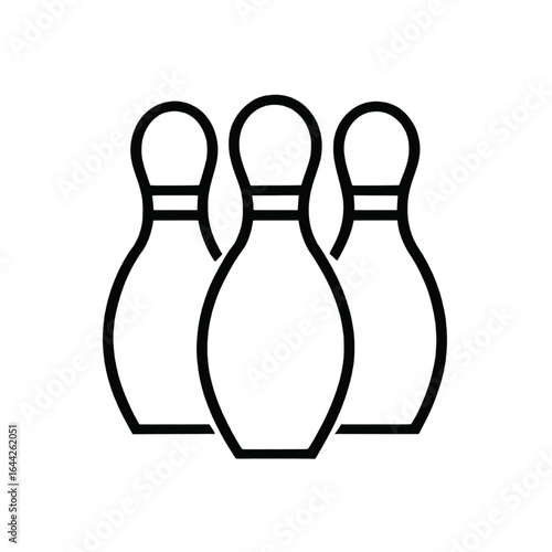 Bowling Pins Icon – Sports, Game & Strike Symbol Outline