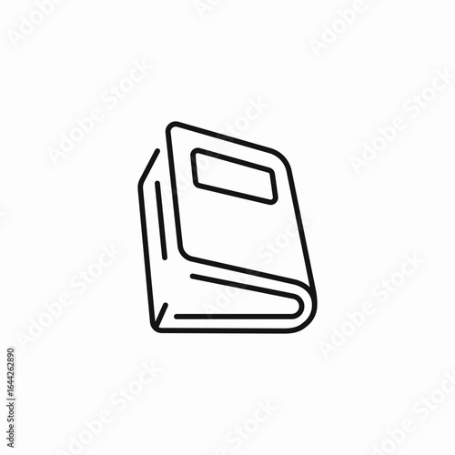 tilted closed book icon sign vector