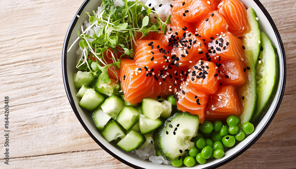 Hawaiian ahi Salmon poke bowl Hawaiian ahi Salmon poke bowl